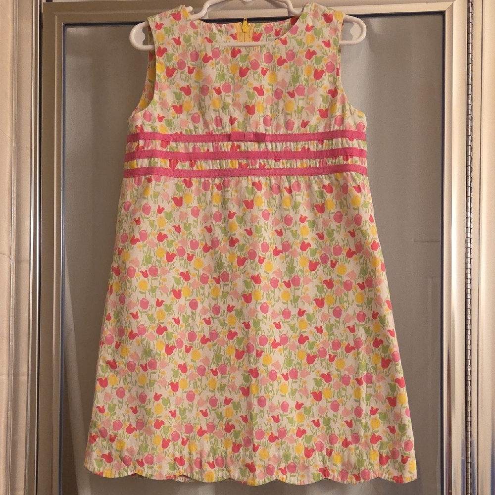 Lilly Pulitzer Kids Sleeveless Tulip Print Dress - Pink, Green & Yellow